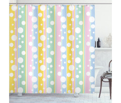 Pastel Colored Stripes Shower Curtain