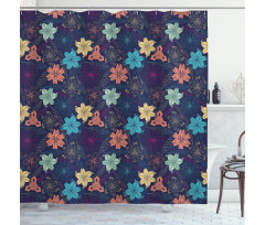 Exotic Hibiscus Design Shower Curtain