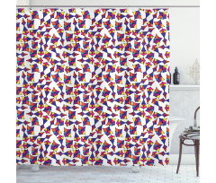 Abstract Shapes Dots Shower Curtain