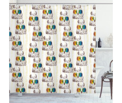 Funny Birds with Glasses Shower Curtain