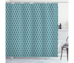 Wavy Lines Tile Shower Curtain