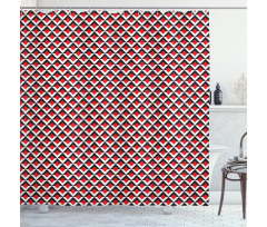 Vibrant Grid Tile Shower Curtain