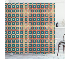 Floral Antique Tile Shower Curtain