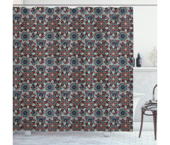 Vintage Floral Folk Shower Curtain