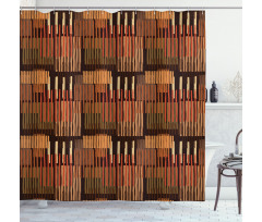 Geometric Stripes Design Shower Curtain