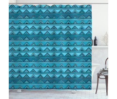 Doodle Style Triangles Shower Curtain