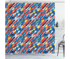 Diagonal Shapes Design Shower Curtain