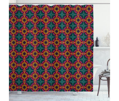 Tribal Foliage Leaves Shower Curtain