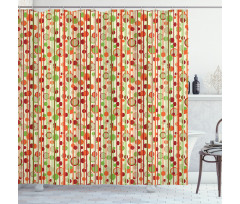 Retro Abstract Circles Shower Curtain