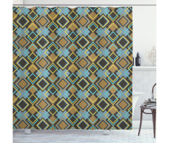 Bullseye Modern Mosaic Shower Curtain