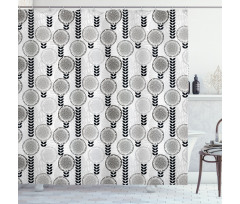 Greyscale Spring Bloom Shower Curtain