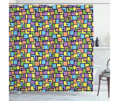 Retro Shapes Pattern Shower Curtain