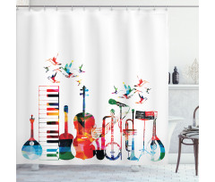 Colorful Instruments Shower Curtain