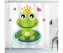 Cartoon Frog Prince Shower Curtain