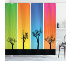 Colorful Banners Autumn Shower Curtain