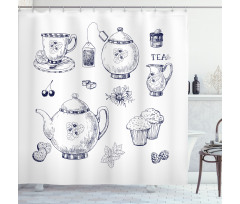 Teapots and Cups Shower Curtain