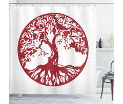 Traditional Oak Silhouette Shower Curtain
