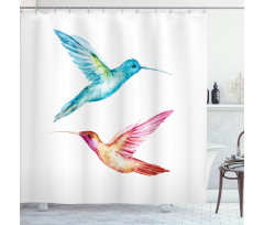 Colorful Hummingbird Shower Curtain