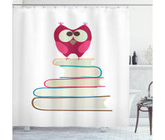 Owl Sitting on a Pile Shower Curtain