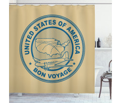 United States Map Plane Shower Curtain