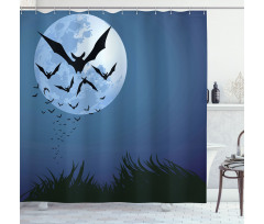 Cloud of Bats Flying Shower Curtain