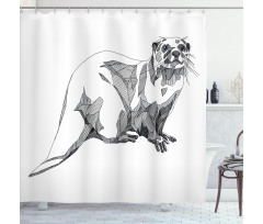 Sketch Otter Shower Curtain