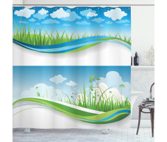 Fresh Summer Fields Eco Shower Curtain