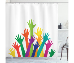 Silhouette of Hands Shower Curtain