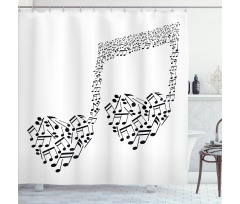 Musical Note Love Art Shower Curtain