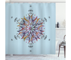 Doodle Motif Shower Curtain