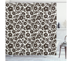 Nostalgic Flora Pattern Shower Curtain