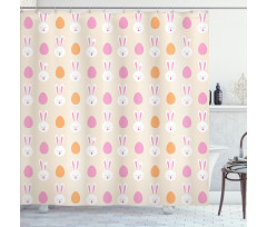 Bunny Faces and Eggs Shower Curtain