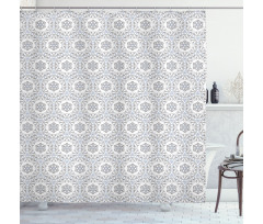 Scroll Curls Mosaic Tile Shower Curtain