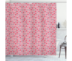 Hearts and Swirls Shower Curtain