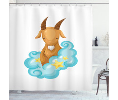 Cartoon Goat Shower Curtain