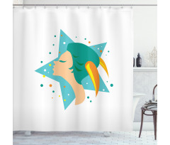 Woman and Horn Shower Curtain