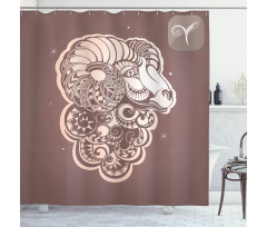 Ram Portrait Stars Shower Curtain