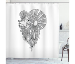 Zentangle Ram Doodle Shower Curtain