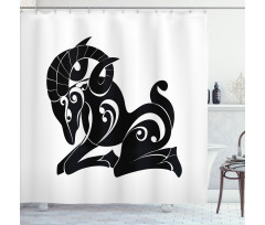 Monochrome Goat Shower Curtain
