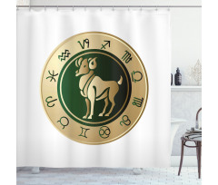 Circle Aries Art Shower Curtain