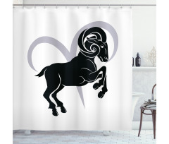 Ram Silhouette Shower Curtain