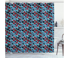 Abstract Squares Design Shower Curtain