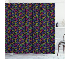 Striped Triangle Shapes Shower Curtain