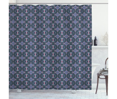 Repeating Pattern Retro Shower Curtain