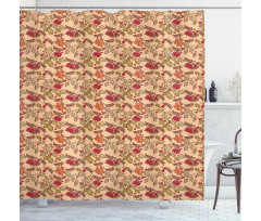 Berries Autumn Leaves Shower Curtain