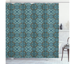 Aqua Color Palette Hippie Shower Curtain