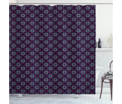 Squares Circles Dots Shower Curtain