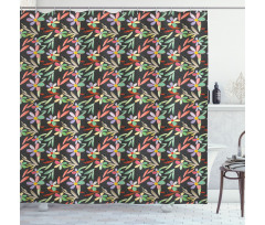 Abstract Nature Petals Shower Curtain