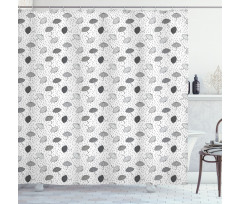 Greyscale Umbrellas Shower Curtain