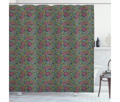 Abstract Foliage in Blooms Shower Curtain